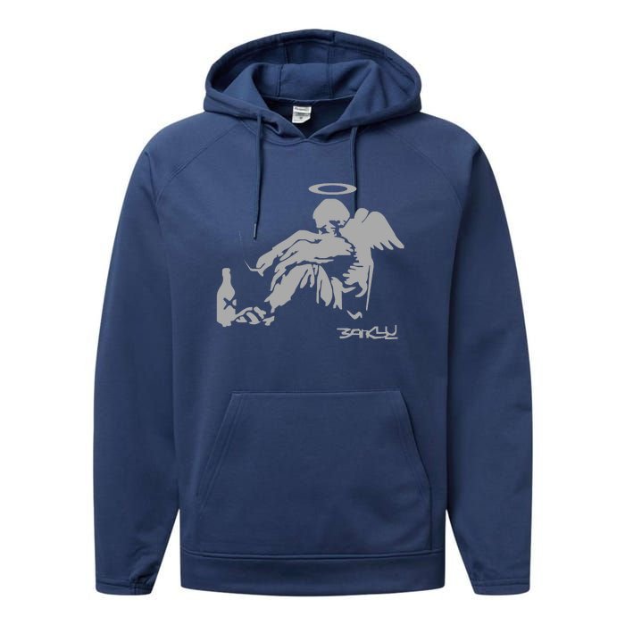 Banksy Fallen Angel Performance Fleece Hoodie