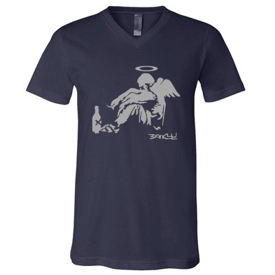 Banksy Fallen Angel V-Neck T-Shirt