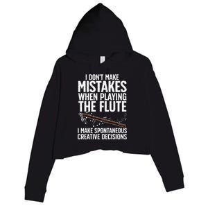 Best Flute Art For Musical Instrument Flute Player Crop Fleece Hoodie