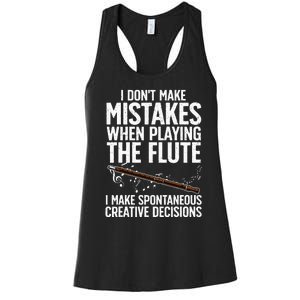 Best Flute Art For Musical Instrument Flute Player Women's Racerback Tank