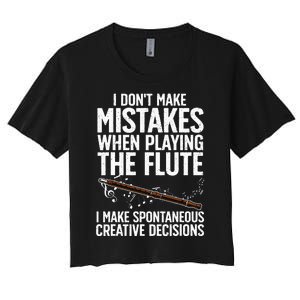 Best Flute Art For Musical Instrument Flute Player Women's Crop Top Tee