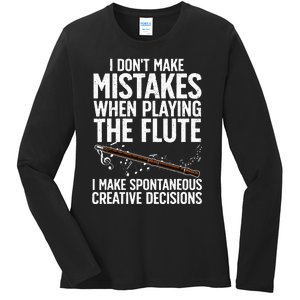 Best Flute Art For Musical Instrument Flute Player Ladies Long Sleeve Shirt