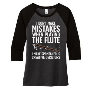 Best Flute Art For Musical Instrument Flute Player Women's Tri-Blend 3/4-Sleeve Raglan Shirt