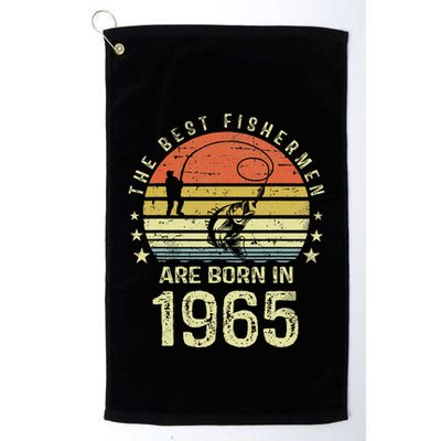 Best Fishermen Are Born In 1965 56th Birthday Fishing Gift Golf Towel