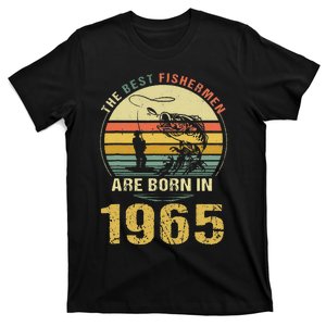 Best Fishermen Are Born In 1965 57th Birthday Fishing Gift T-Shirt