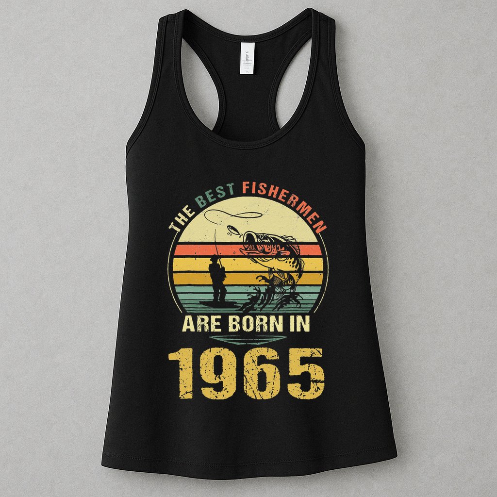 Best Fishermen Are Born In 1965 57th Birthday Fishing Gift Womens Tank Top