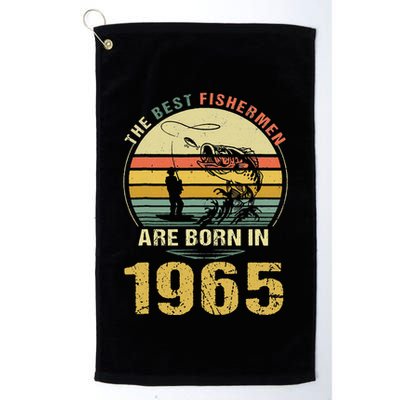 Best Fishermen Are Born In 1965 57th Birthday Fishing Gift Golf Towel