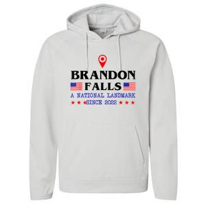 Brandon Falls A National Landmark Funny Trendy Sarcastic Performance Fleece Hoodie