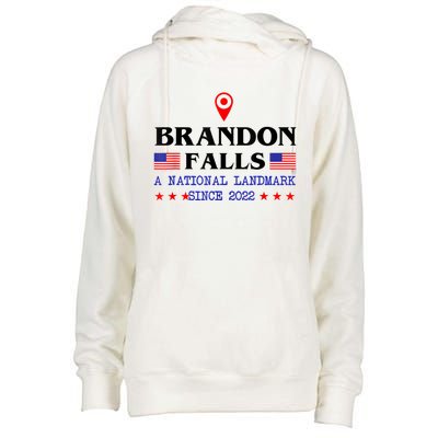 Brandon Falls A National Landmark Funny Trendy Sarcastic Womens Funnel Neck Pullover Hood