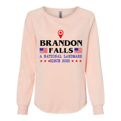 Brandon Falls A National Landmark Funny Trendy Sarcastic Womens California Wash Sweatshirt