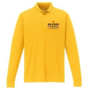 Brandon Falls A National Landmark Funny Trendy Sarcastic Performance Long Sleeve Polo