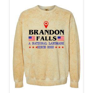 Brandon Falls A National Landmark Funny Trendy Sarcastic Colorblast Crewneck Sweatshirt