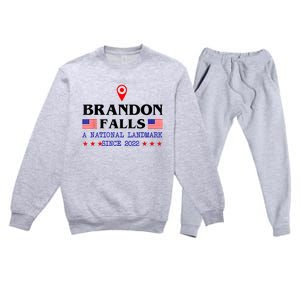 Brandon Falls A National Landmark Funny Trendy Sarcastic Premium Crewneck Sweatsuit Set