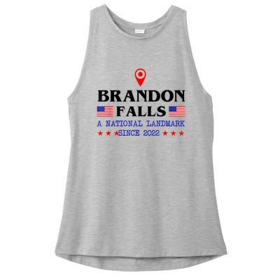 Brandon Falls A National Landmark Funny Trendy Sarcastic Ladies PosiCharge Tri-Blend Wicking Tank