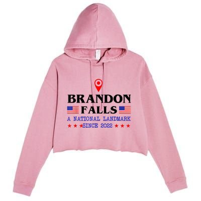 Brandon Falls A National Landmark Funny Trendy Sarcastic Crop Fleece Hoodie