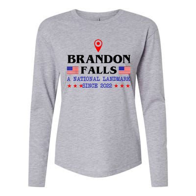 Brandon Falls A National Landmark Funny Trendy Sarcastic Womens Cotton Relaxed Long Sleeve T-Shirt