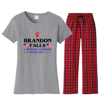 Brandon Falls A National Landmark Funny Trendy Sarcastic Women's Flannel Pajama Set