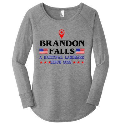 Brandon Falls A National Landmark Funny Trendy Sarcastic Women's Perfect Tri Tunic Long Sleeve Shirt