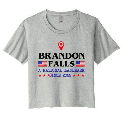 Brandon Falls A National Landmark Funny Trendy Sarcastic Women's Crop Top Tee