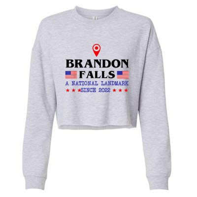 Brandon Falls A National Landmark Funny Trendy Sarcastic Cropped Pullover Crew