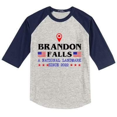 Brandon Falls A National Landmark Funny Trendy Sarcastic Kids Colorblock Raglan Jersey