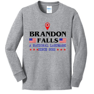 Brandon Falls A National Landmark Funny Trendy Sarcastic Kids Long Sleeve Shirt