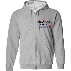 Brandon Falls A National Landmark Funny Trendy Sarcastic Full Zip Hoodie