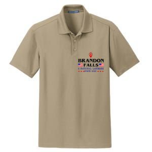 Brandon Falls A National Landmark Funny Trendy Sarcastic Dry Zone Grid Polo