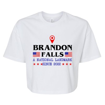 Brandon Falls A National Landmark Funny Trendy Sarcastic Bella+Canvas Jersey Crop Tee