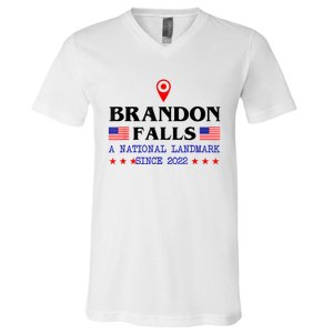 Brandon Falls A National Landmark Funny Trendy Sarcastic V-Neck T-Shirt