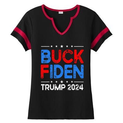 Buck Fiden Anti Biden Funny Impeach Joe Biden Ladies Halftime Notch Neck Tee