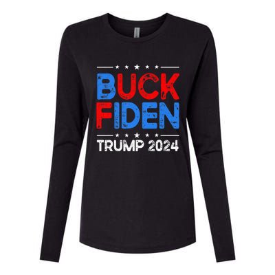 Buck Fiden Anti Biden Funny Impeach Joe Biden Womens Cotton Relaxed Long Sleeve T-Shirt