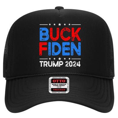 Buck Fiden Anti Biden Funny Impeach Joe Biden High Crown Mesh Back Trucker Hat