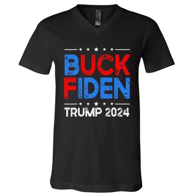 Buck Fiden Anti Biden Funny Impeach Joe Biden V-Neck T-Shirt