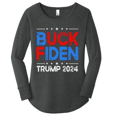 Buck Fiden Anti Biden Funny Impeach Joe Biden Women's Perfect Tri Tunic Long Sleeve Shirt