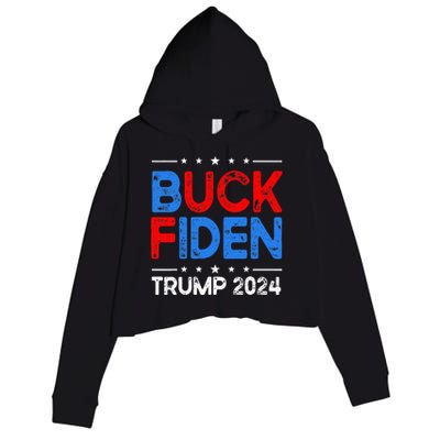 Buck Fiden Anti Biden Funny Impeach Joe Biden Crop Fleece Hoodie