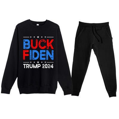 Buck Fiden Anti Biden Funny Impeach Joe Biden Premium Crewneck Sweatsuit Set