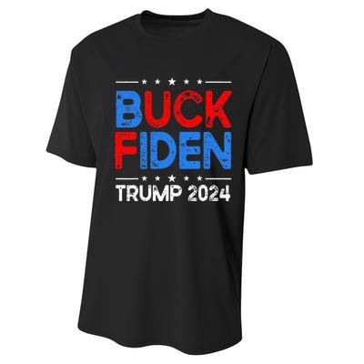 Buck Fiden Anti Biden Funny Impeach Joe Biden Performance Sprint T-Shirt