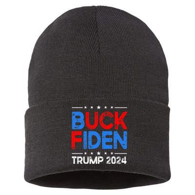 Buck Fiden Anti Biden Funny Impeach Joe Biden Sustainable Knit Beanie