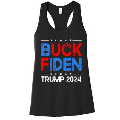 Buck Fiden Anti Biden Funny Impeach Joe Biden Women's Racerback Tank