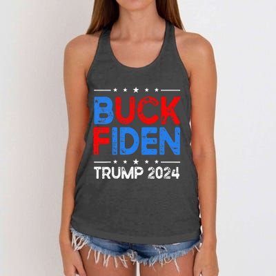 Buck Fiden Anti Biden Funny Impeach Joe Biden Women's Knotted Racerback Tank