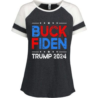 Buck Fiden Anti Biden Funny Impeach Joe Biden Enza Ladies Jersey Colorblock Tee