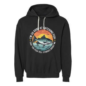 Bass Fishing Angler Funny Fisherman Catching Fish Garment-Dyed Fleece Hoodie