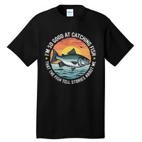 Bass Fishing Angler Funny Fisherman Catching Fish Tall T-Shirt