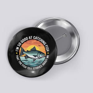 Bass Fishing Angler Funny Fisherman Catching Fish Button