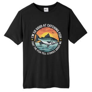 Bass Fishing Angler Funny Fisherman Catching Fish Tall Fusion ChromaSoft Performance T-Shirt