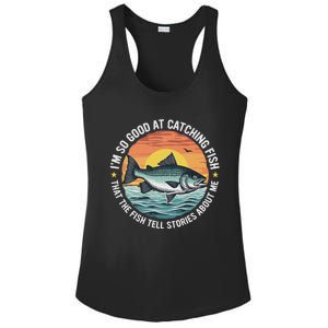 Bass Fishing Angler Funny Fisherman Catching Fish Ladies PosiCharge Competitor Racerback Tank