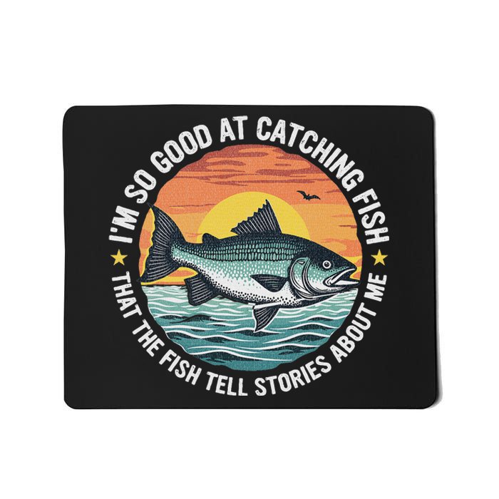 Bass Fishing Angler Funny Fisherman Catching Fish Mousepad