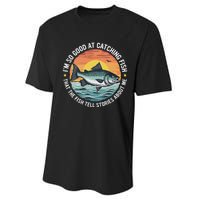 Bass Fishing Angler Funny Fisherman Catching Fish Performance Sprint T-Shirt