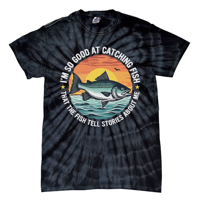 Bass Fishing Angler Funny Fisherman Catching Fish Tie-Dye T-Shirt